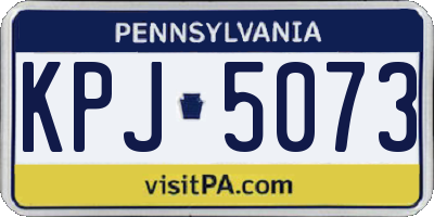 PA license plate KPJ5073