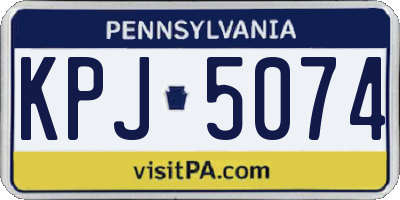 PA license plate KPJ5074