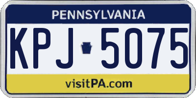 PA license plate KPJ5075