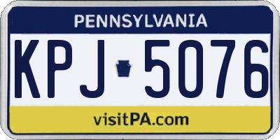 PA license plate KPJ5076