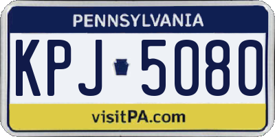 PA license plate KPJ5080
