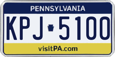 PA license plate KPJ5100