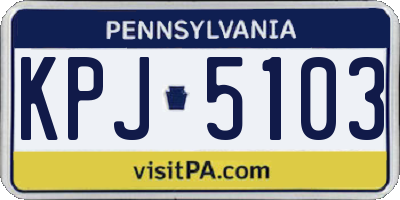 PA license plate KPJ5103