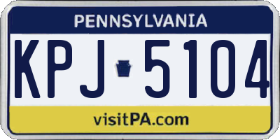 PA license plate KPJ5104
