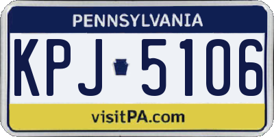 PA license plate KPJ5106