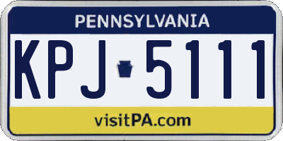 PA license plate KPJ5111