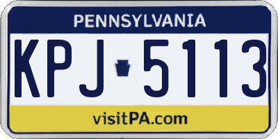 PA license plate KPJ5113