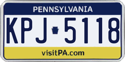 PA license plate KPJ5118