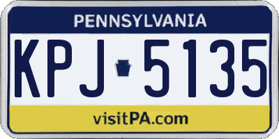 PA license plate KPJ5135