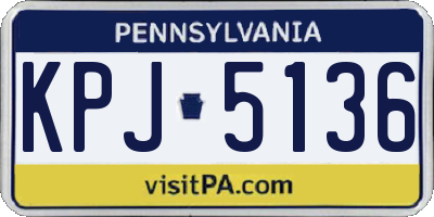PA license plate KPJ5136