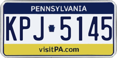 PA license plate KPJ5145