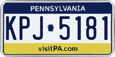 PA license plate KPJ5181