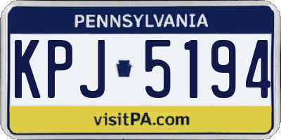 PA license plate KPJ5194