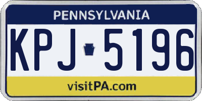 PA license plate KPJ5196