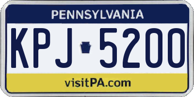 PA license plate KPJ5200