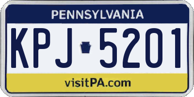PA license plate KPJ5201