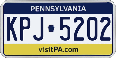 PA license plate KPJ5202