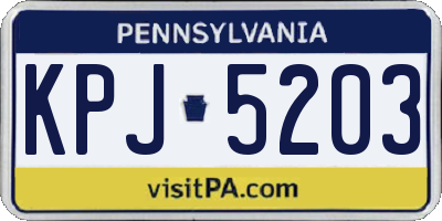 PA license plate KPJ5203
