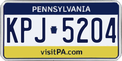 PA license plate KPJ5204