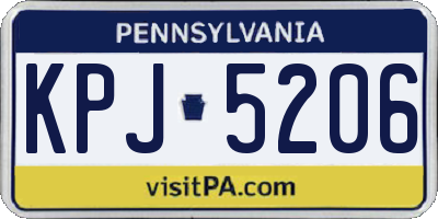 PA license plate KPJ5206
