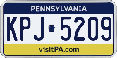 PA license plate KPJ5209