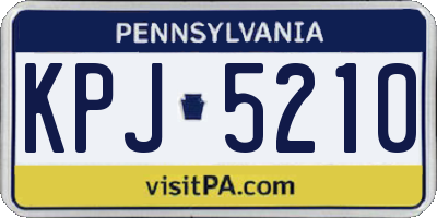 PA license plate KPJ5210