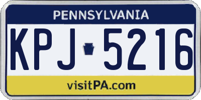 PA license plate KPJ5216