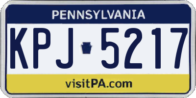 PA license plate KPJ5217