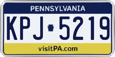 PA license plate KPJ5219