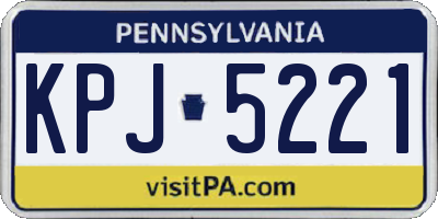 PA license plate KPJ5221