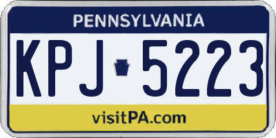 PA license plate KPJ5223