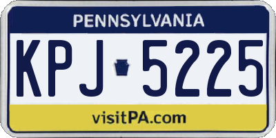 PA license plate KPJ5225