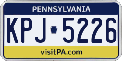 PA license plate KPJ5226