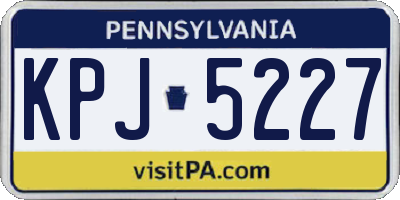 PA license plate KPJ5227
