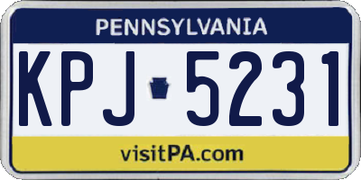 PA license plate KPJ5231