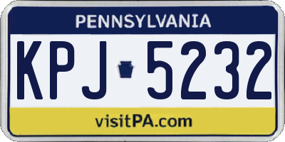 PA license plate KPJ5232