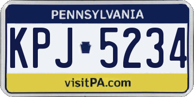 PA license plate KPJ5234