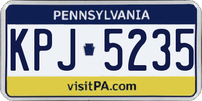 PA license plate KPJ5235