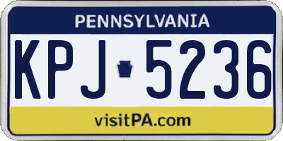 PA license plate KPJ5236