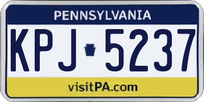 PA license plate KPJ5237