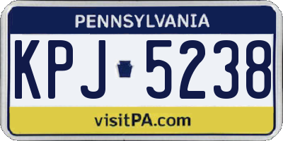 PA license plate KPJ5238