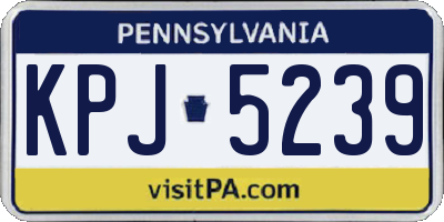 PA license plate KPJ5239
