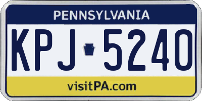 PA license plate KPJ5240