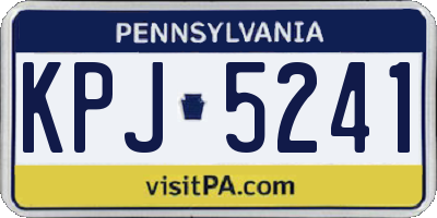 PA license plate KPJ5241