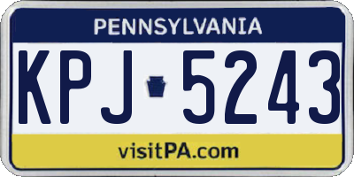 PA license plate KPJ5243
