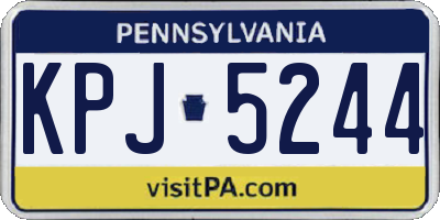 PA license plate KPJ5244