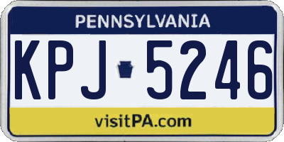 PA license plate KPJ5246