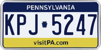 PA license plate KPJ5247