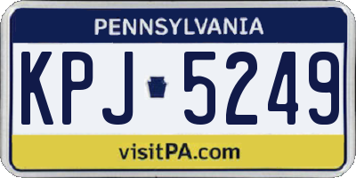 PA license plate KPJ5249
