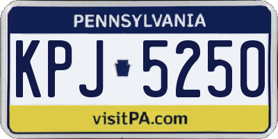 PA license plate KPJ5250